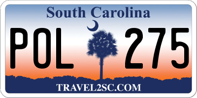 SC license plate POL275