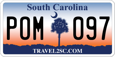SC license plate POM097