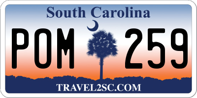 SC license plate POM259