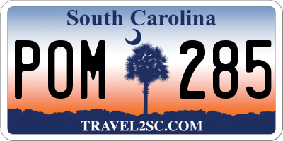 SC license plate POM285