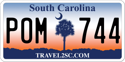 SC license plate POM744