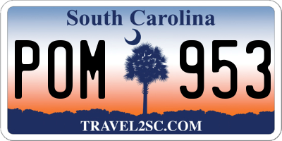 SC license plate POM953