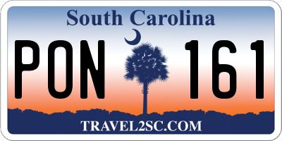 SC license plate PON161
