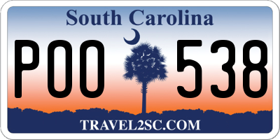 SC license plate POO538