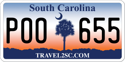 SC license plate POO655