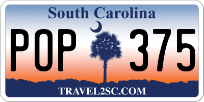 SC license plate POP375