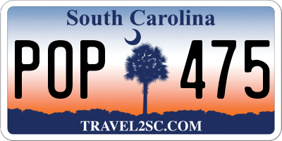 SC license plate POP475