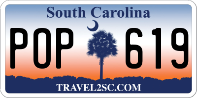 SC license plate POP619