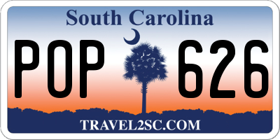 SC license plate POP626