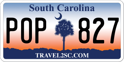 SC license plate POP827