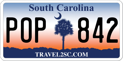 SC license plate POP842