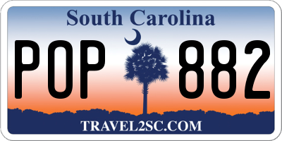 SC license plate POP882