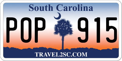 SC license plate POP915