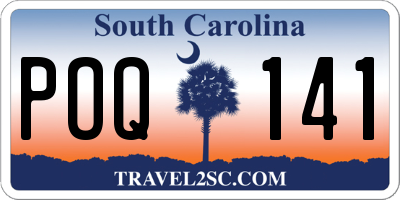 SC license plate POQ141