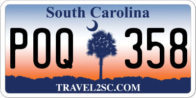 SC license plate POQ358