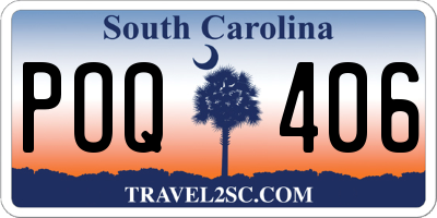 SC license plate POQ406