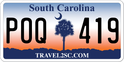 SC license plate POQ419