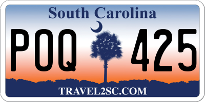 SC license plate POQ425