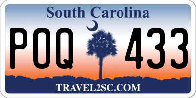 SC license plate POQ433
