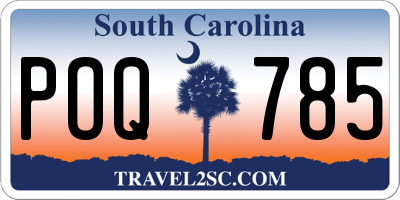 SC license plate POQ785