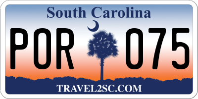 SC license plate POR075