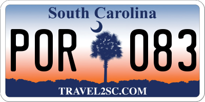 SC license plate POR083
