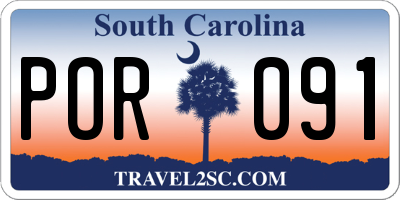 SC license plate POR091