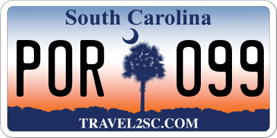 SC license plate POR099
