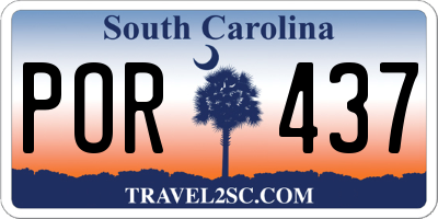 SC license plate POR437