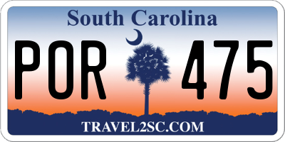 SC license plate POR475