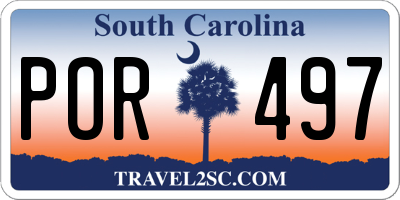 SC license plate POR497