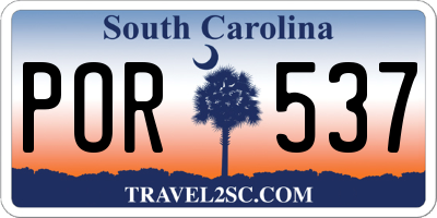 SC license plate POR537