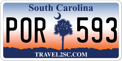 SC license plate POR593