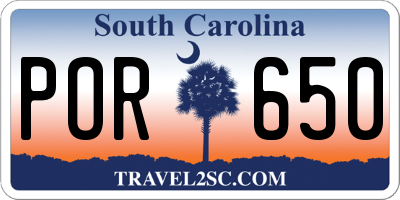SC license plate POR650