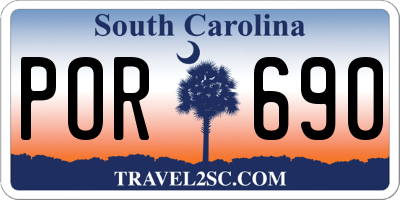 SC license plate POR690