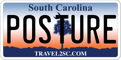 SC license plate POSTURE