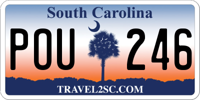 SC license plate POU246