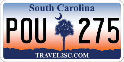 SC license plate POU275