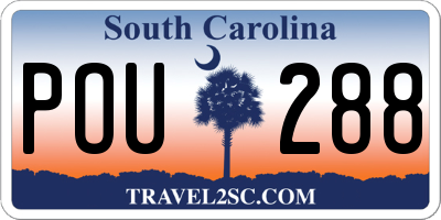 SC license plate POU288