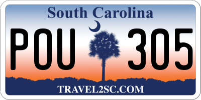 SC license plate POU305