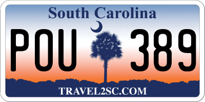 SC license plate POU389