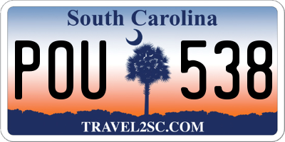SC license plate POU538