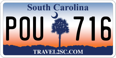 SC license plate POU716