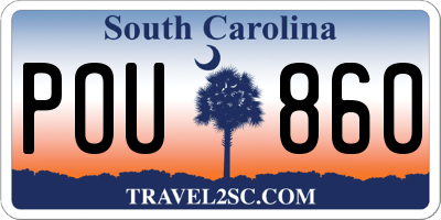 SC license plate POU860