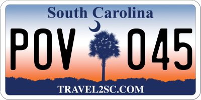 SC license plate POV045