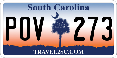 SC license plate POV273