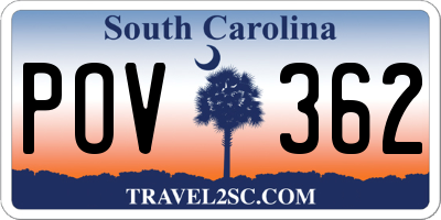 SC license plate POV362