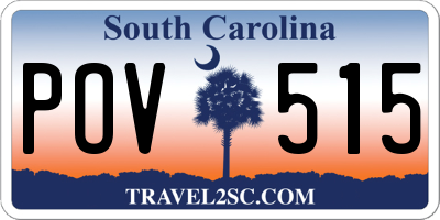SC license plate POV515