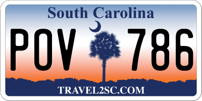 SC license plate POV786