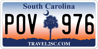 SC license plate POV976